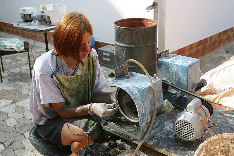 Outdoor lapidary workshop